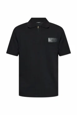 Balmain BLACK Cotton polo with patch