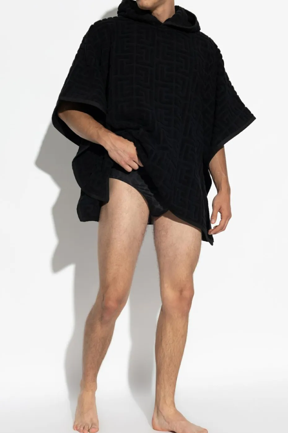 Balmain BLACK Cotton poncho