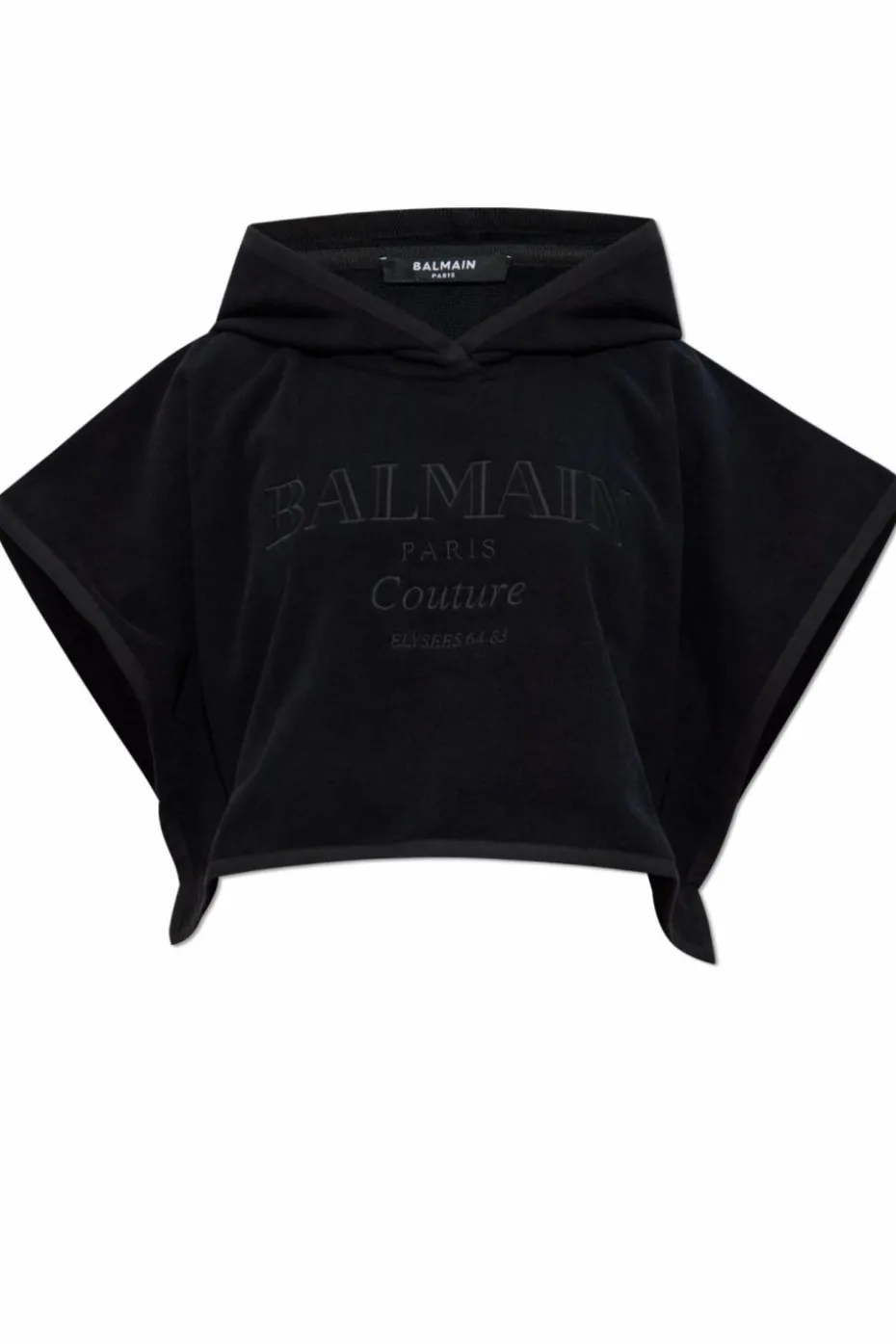 Balmain BLACK Cotton poncho