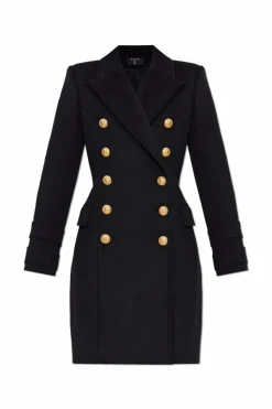 Balmain BLACK Double-breasted coat