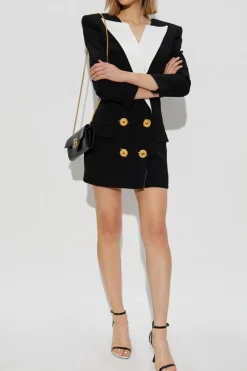Balmain BLACK Dress with decorative buttons