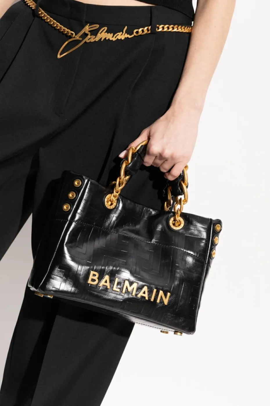 Balmain BLACK Handbag 1945 Soft Small