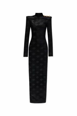 Balmain BLACK High-neck dress