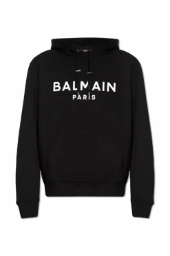 Balmain BLACK Hoodie with logo