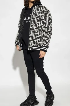 Balmain BLACK Hoodie with logo