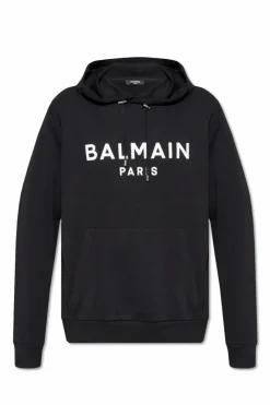 Balmain BLACK Hoodie with logo