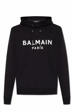 Balmain BLACK Hoodie with logo