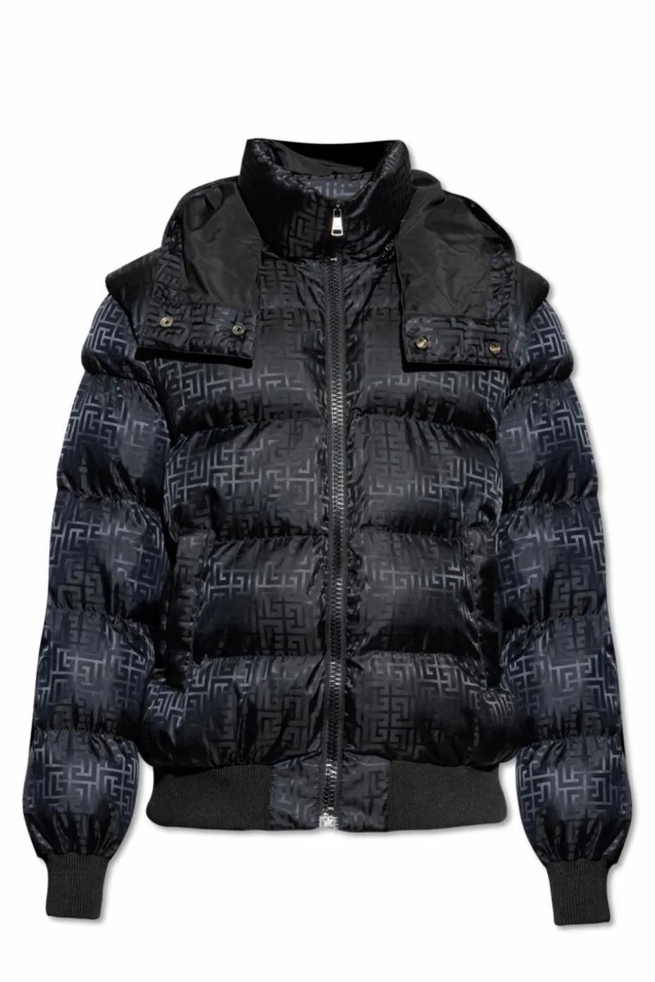 Balmain BLACK Insulated jacket with detachable hood