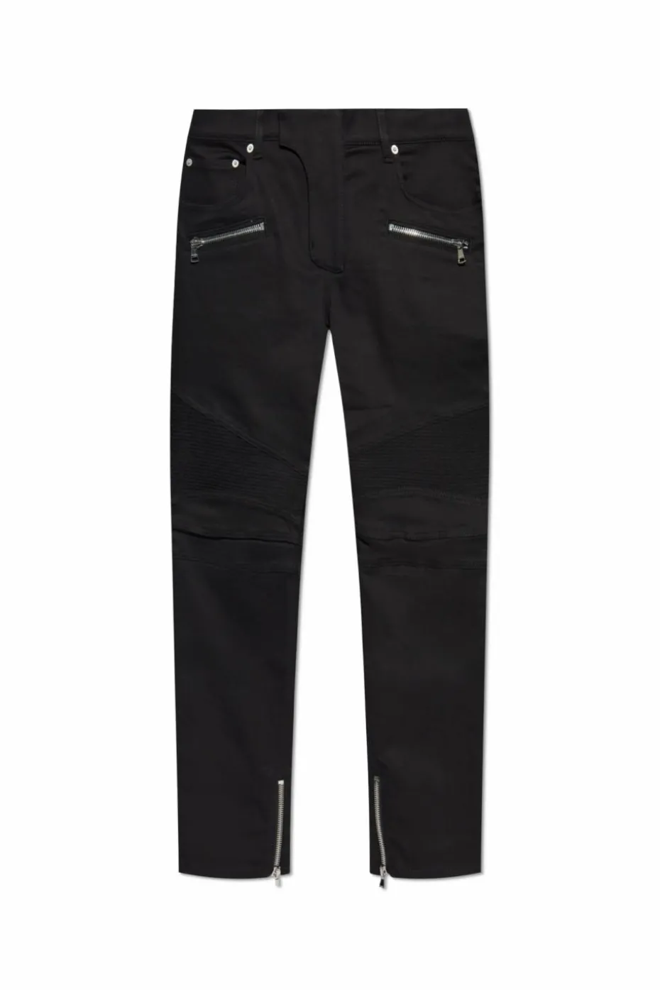 Balmain BLACK Jeans with sewn-in zippers at the legs