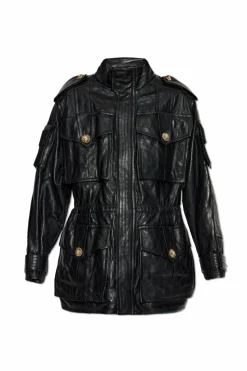 Balmain BLACK Lambskin leather jacket