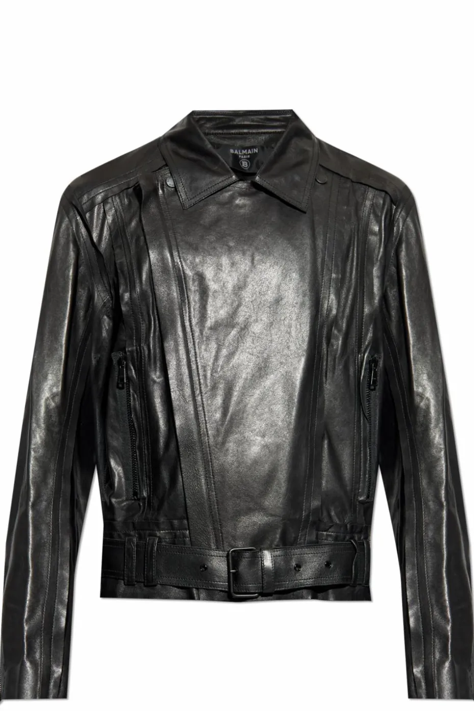 Balmain BLACK Lambskin leather jacket