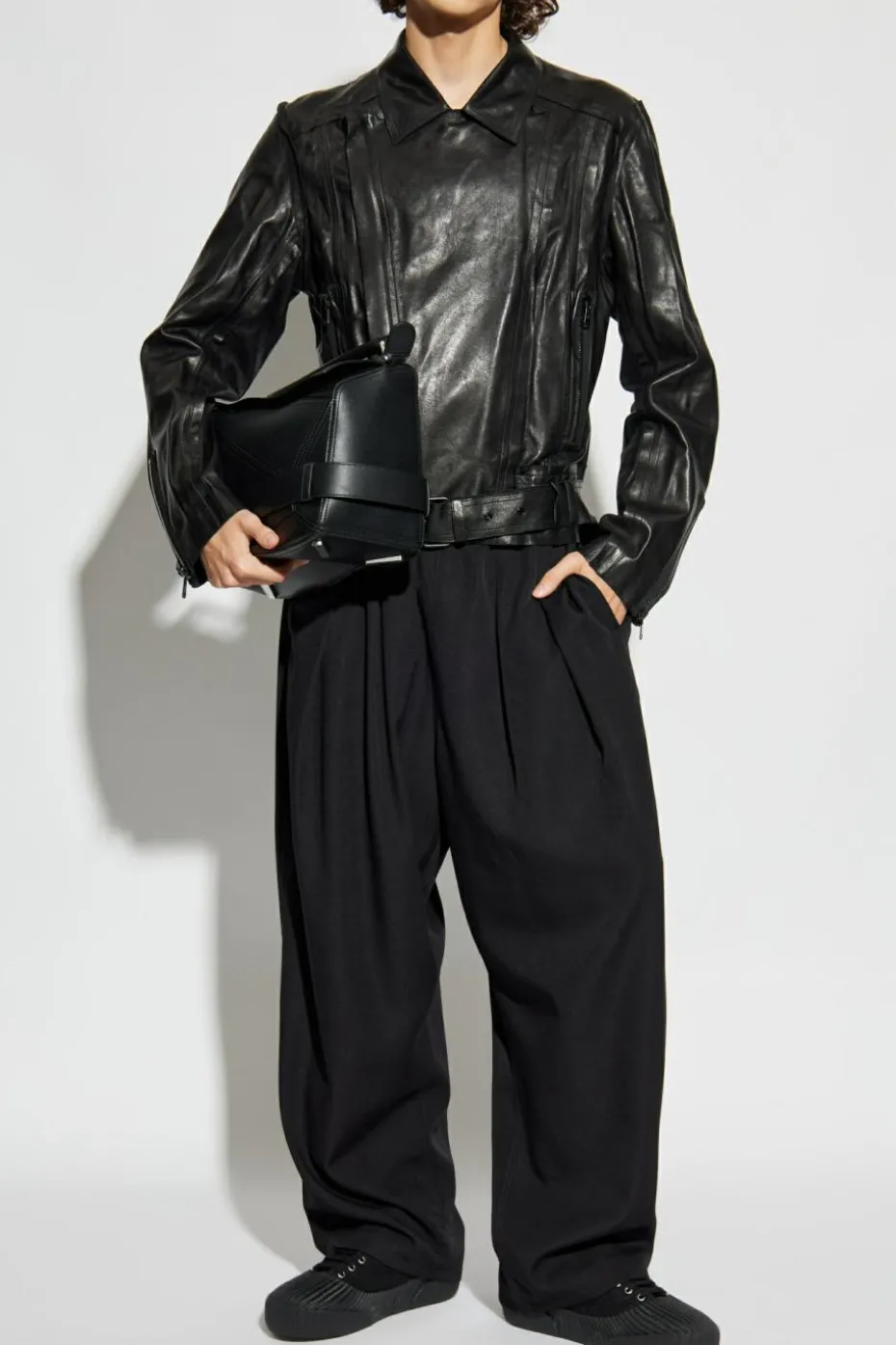 Balmain BLACK Lambskin leather jacket