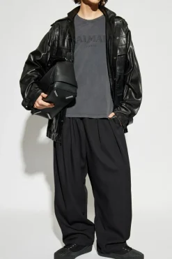 Balmain BLACK Lambskin leather jacket