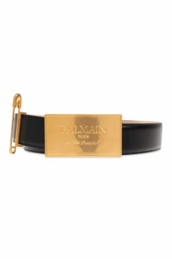 Balmain BLACK Leather belt