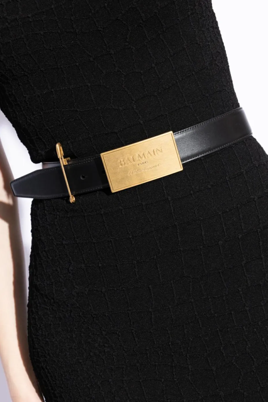 Balmain BLACK Leather belt