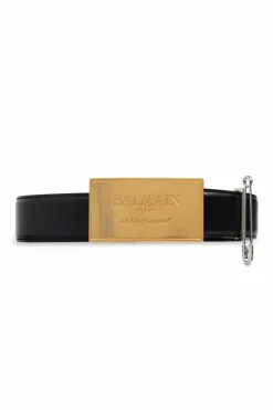Balmain BLACK Leather belt