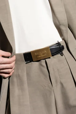 Balmain BLACK Leather belt