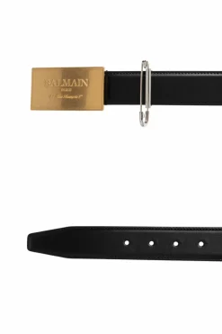 Balmain BLACK Leather belt
