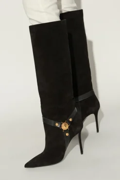Balmain BLACK Leather boots