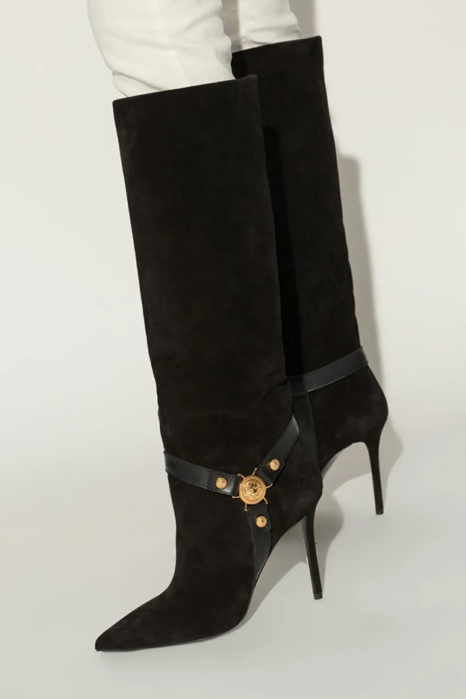Balmain BLACK Leather boots
