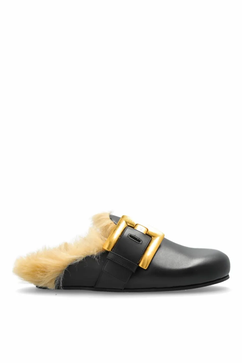 Balmain BLACK Leather slides