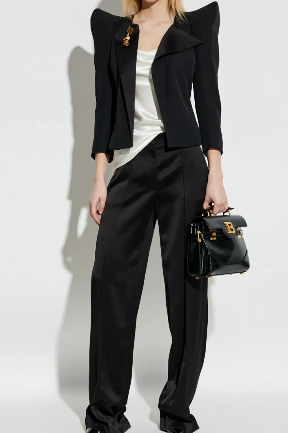 Balmain BLACK Pants with stitching on the legs