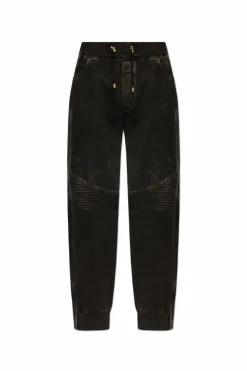 Balmain BLACK Pants with vintage effect
