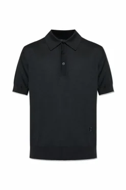 Balmain BLACK Polo with embroidered logo
