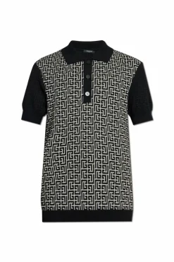 Balmain BLACK Polo with monogram