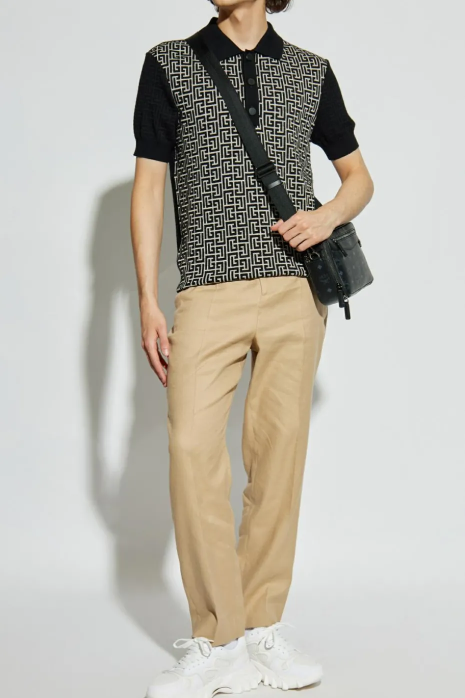 Balmain BLACK Polo with monogram