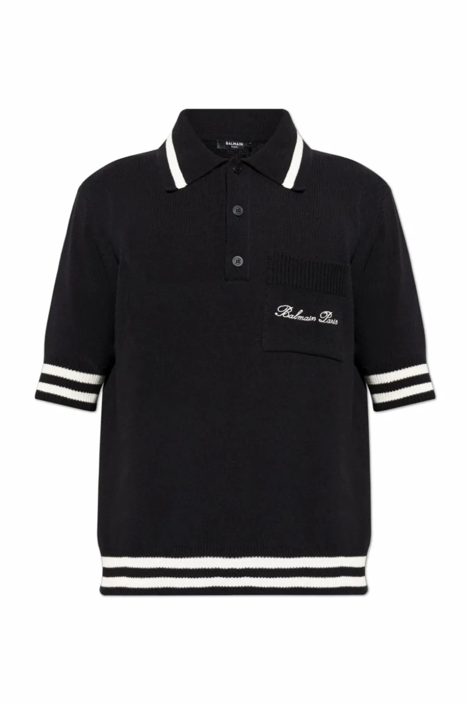 Balmain BLACK Polo with Pocket