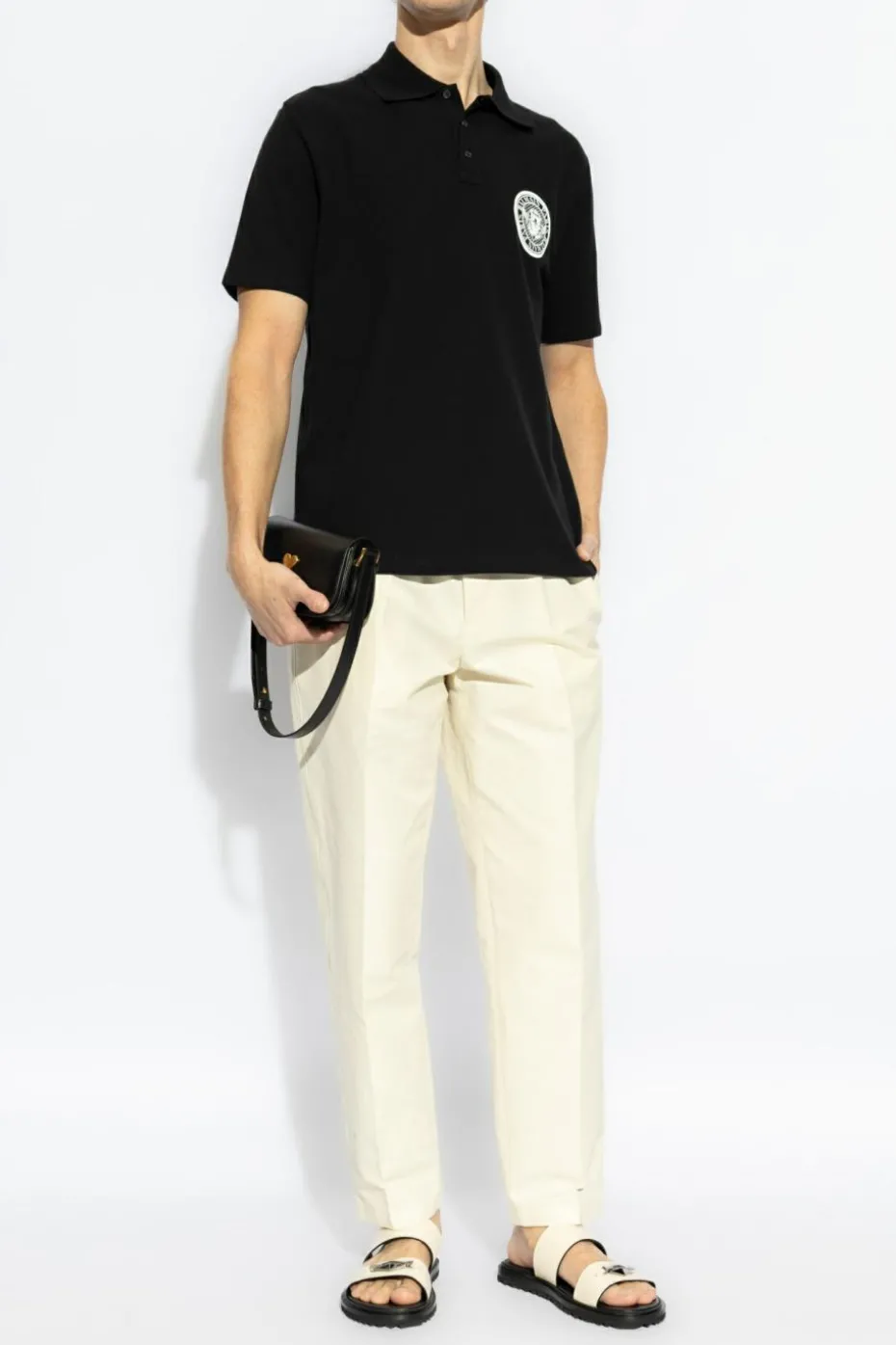 Balmain BLACK Polo with printed logo