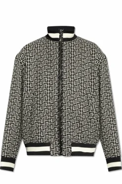 Balmain BLACK Reversible jacket with monogram