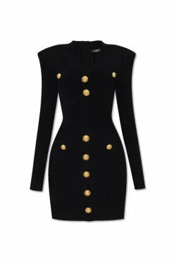 Balmain BLACK Ribbed dress
