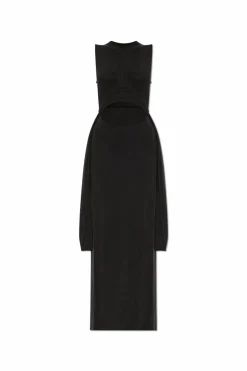 Balmain BLACK Ribbed Dress with Slit