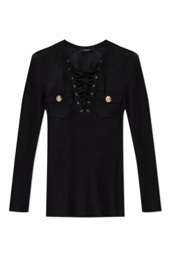 Balmain BLACK Ribbed top