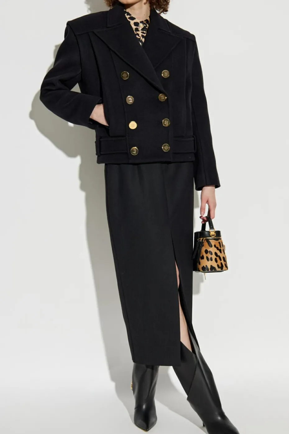 Balmain BLACK Short double-breasted coat