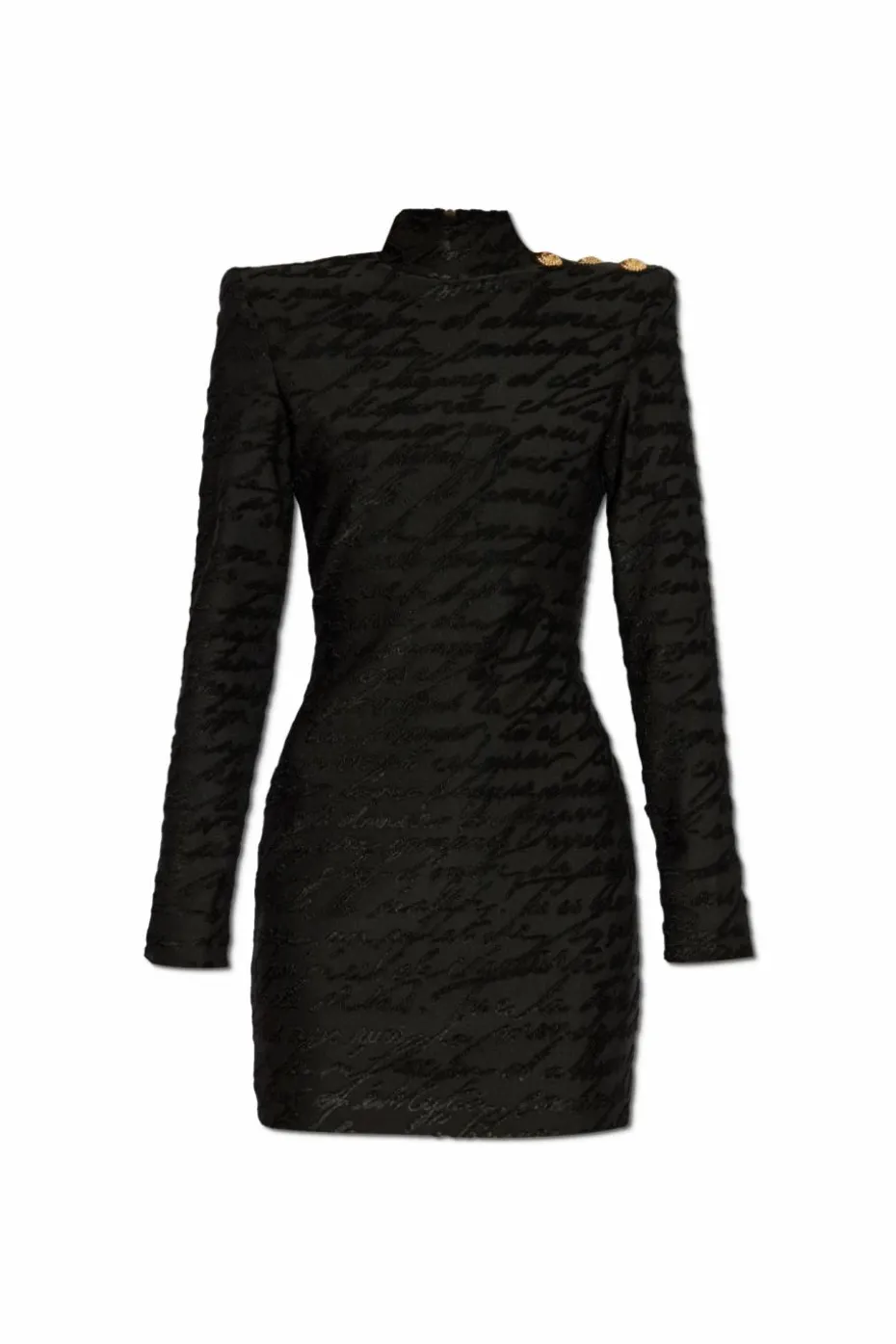 Balmain BLACK Short dress with stand-up collar