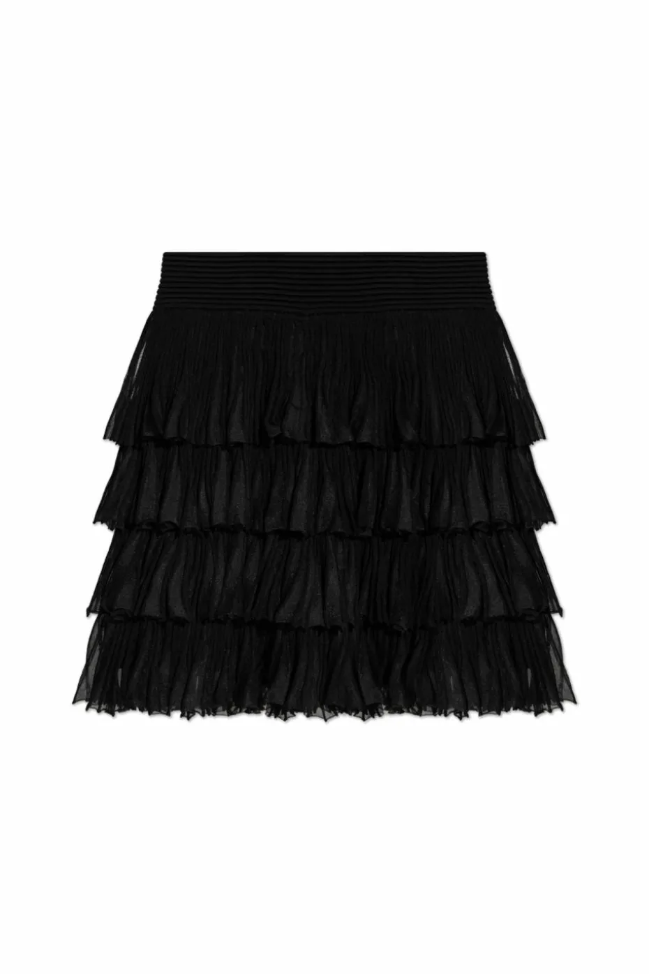 Balmain BLACK Short skirt with ruffles