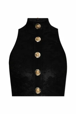 Balmain BLACK Short top with appliquƩs