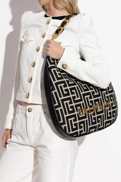 Balmain BLACK Shoulder bag `1945 Soft Large`