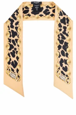 Balmain BLACK Silk scarf