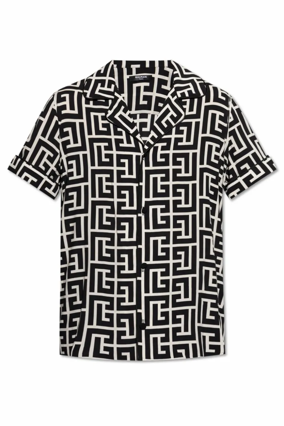 Balmain BLACK Silk shirt with monogram