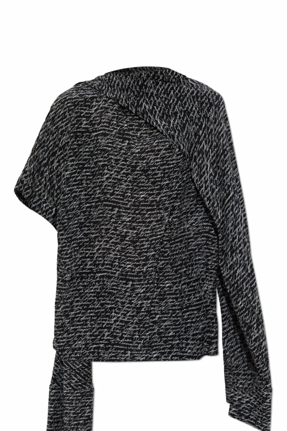 Balmain BLACK Silk top with monogram
