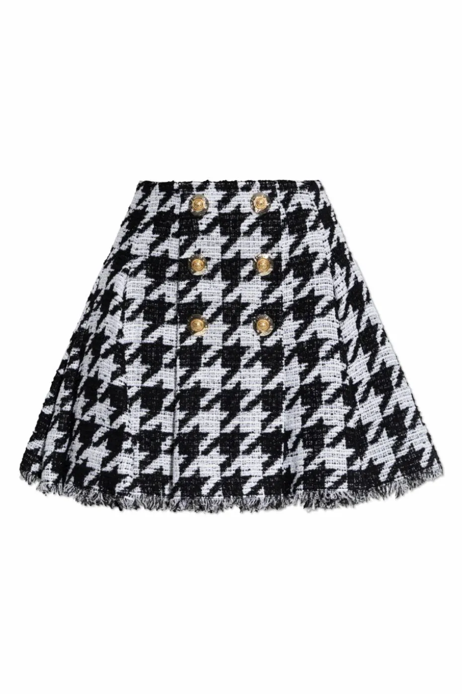 Balmain BLACK Skirt with houndstooth pattern