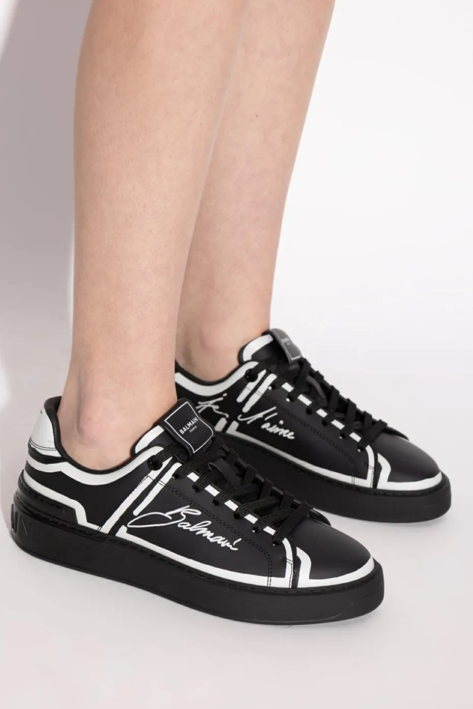 Balmain BLACK Sneakers with logo