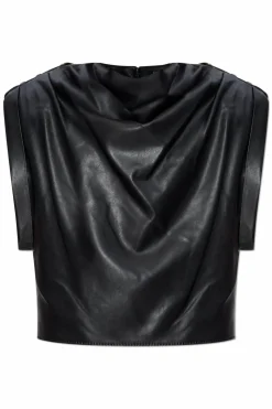 Balmain BLACK Top made of faux leather