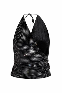 Balmain BLACK Top with shimmering sequins