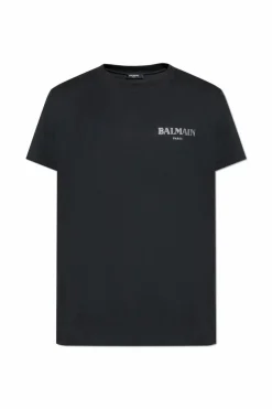 Balmain BLACK T-shirt with printed logo