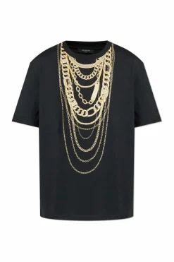 Balmain BLACK T-shirt with print